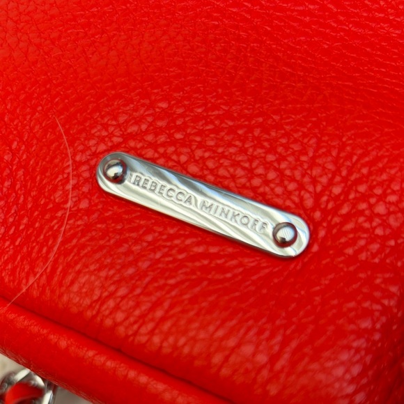 Rebecca Minkoff Small Julian Chevron Leather Backpack Orange Fringe - Picture 9 of 9